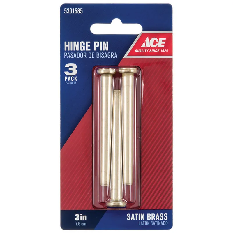 Ace 3 In. L Satin Brass Brass Hinge Pin 3 Pk
