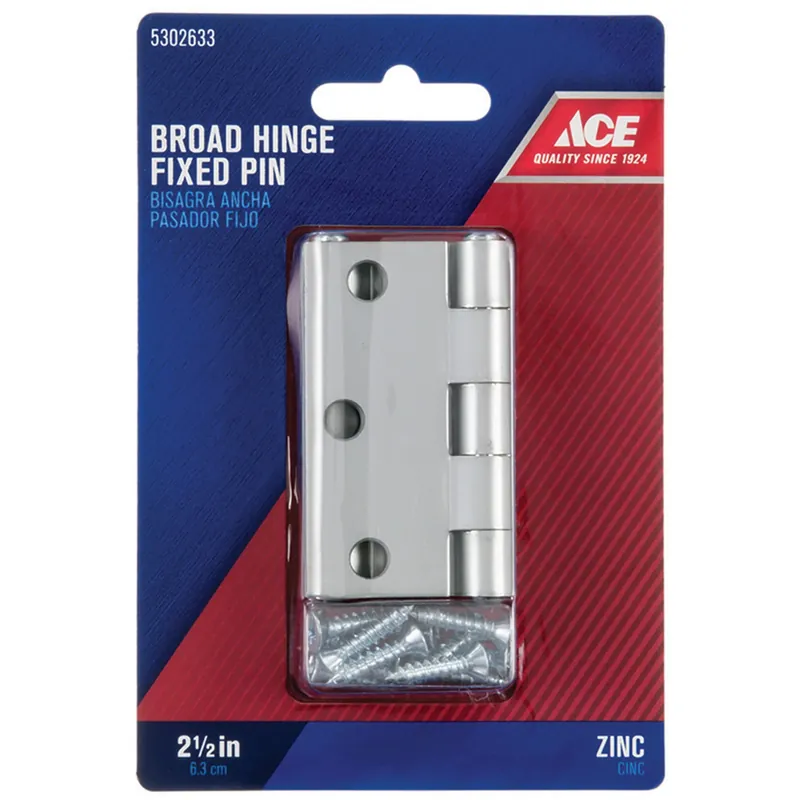 Ace 2-1/2 In. L Zinc Broad Hinge 2 Pk