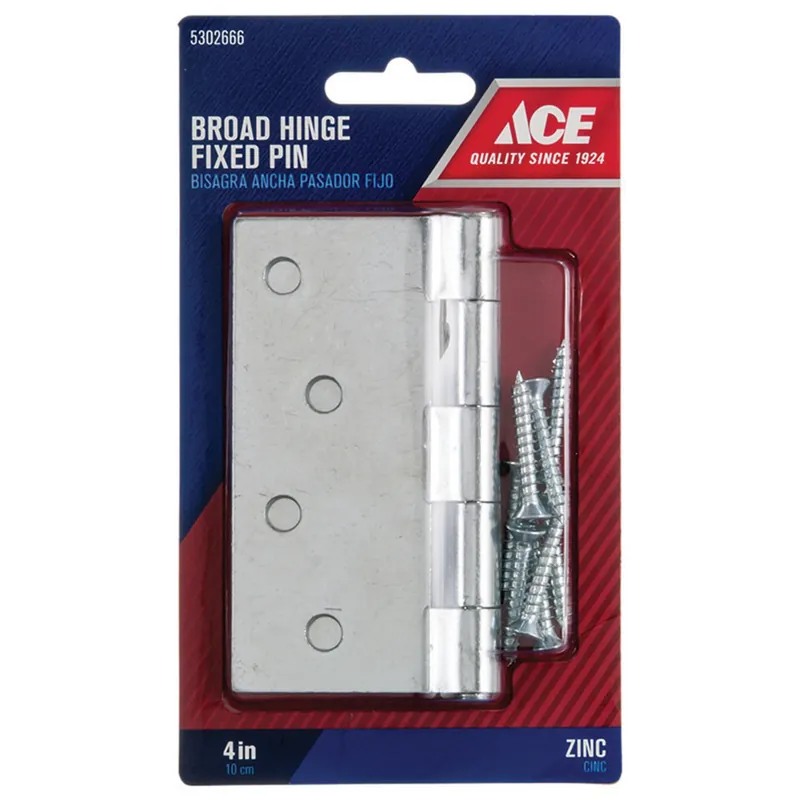 Ace 4 In. L Zinc-Plated Steel Broad Hinge 1 Pk