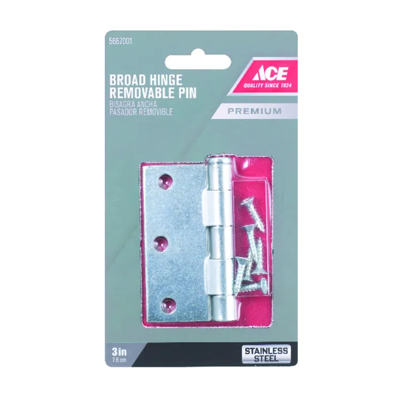 Ace 3 In. L Stainless Steel Stainless Steel Door Hinge 1 Pk