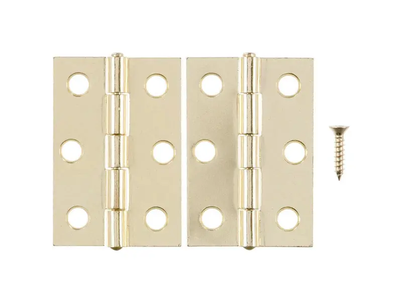 Ace 2-1/2 In. L Bright Brass Steel Narrow Hinge 2 Pk