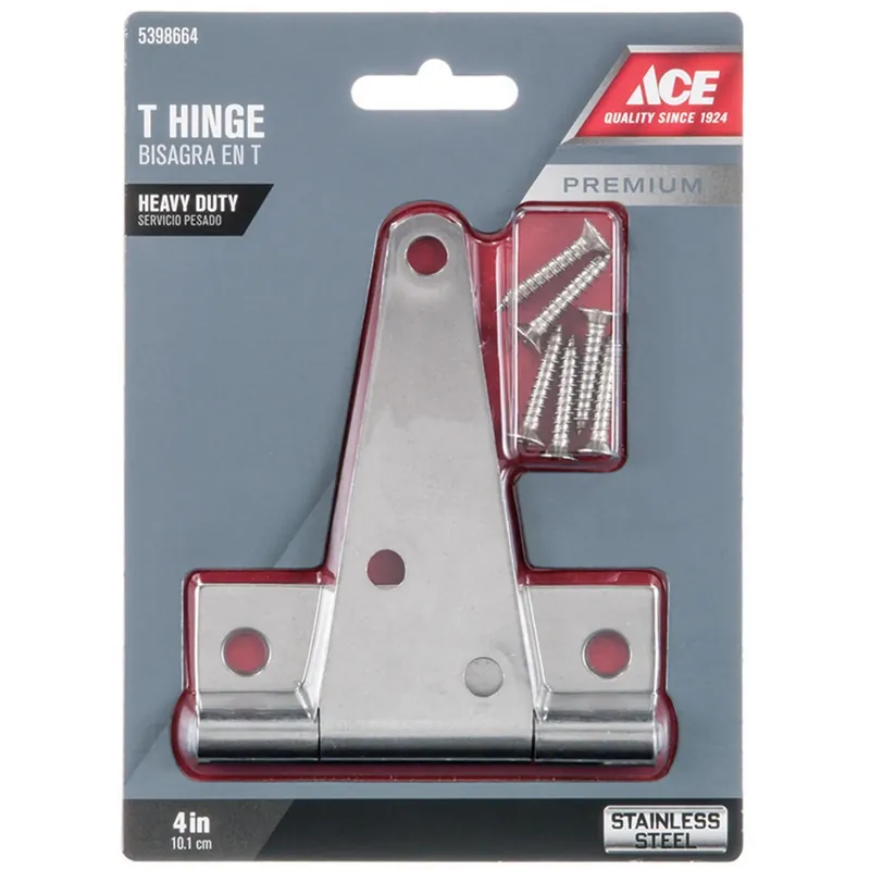 Ace 4 In. L Stainless Steel Metal Heavy Duty T Hinge 1 Pk