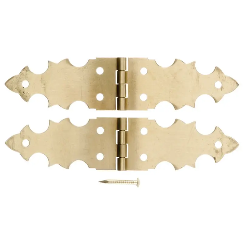 Ace 2-3/4 In. W X 5/8 In. L Polished Brass Brass Decorative Hinge 2 Pk