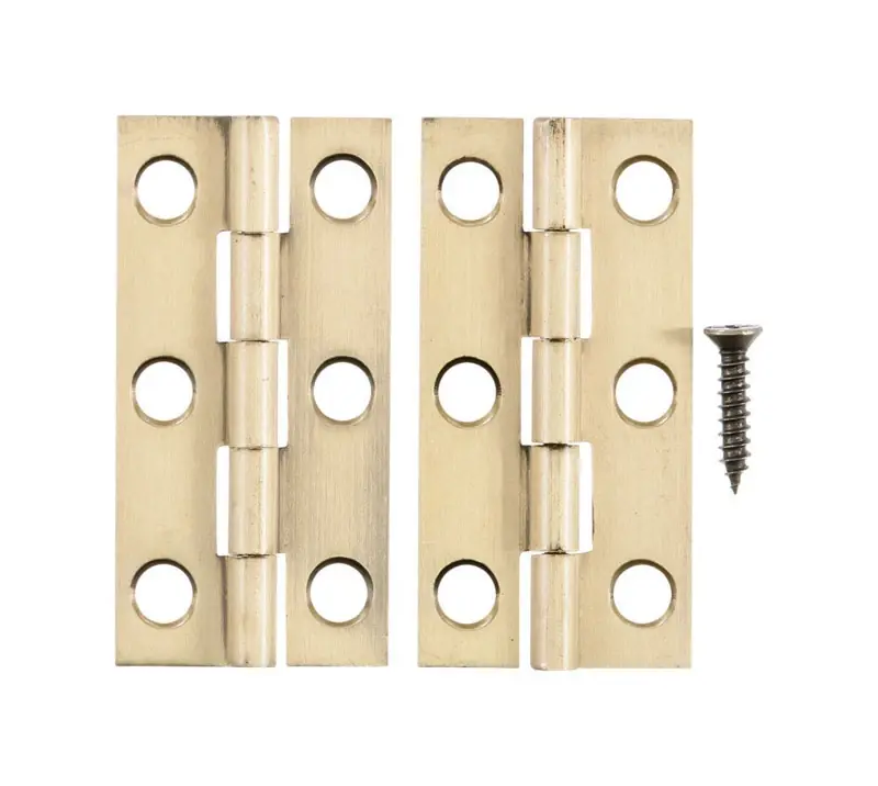 Ace 2 In. W X 1 In. L Antique Brass Brass Narrow Hinge 2 Pk