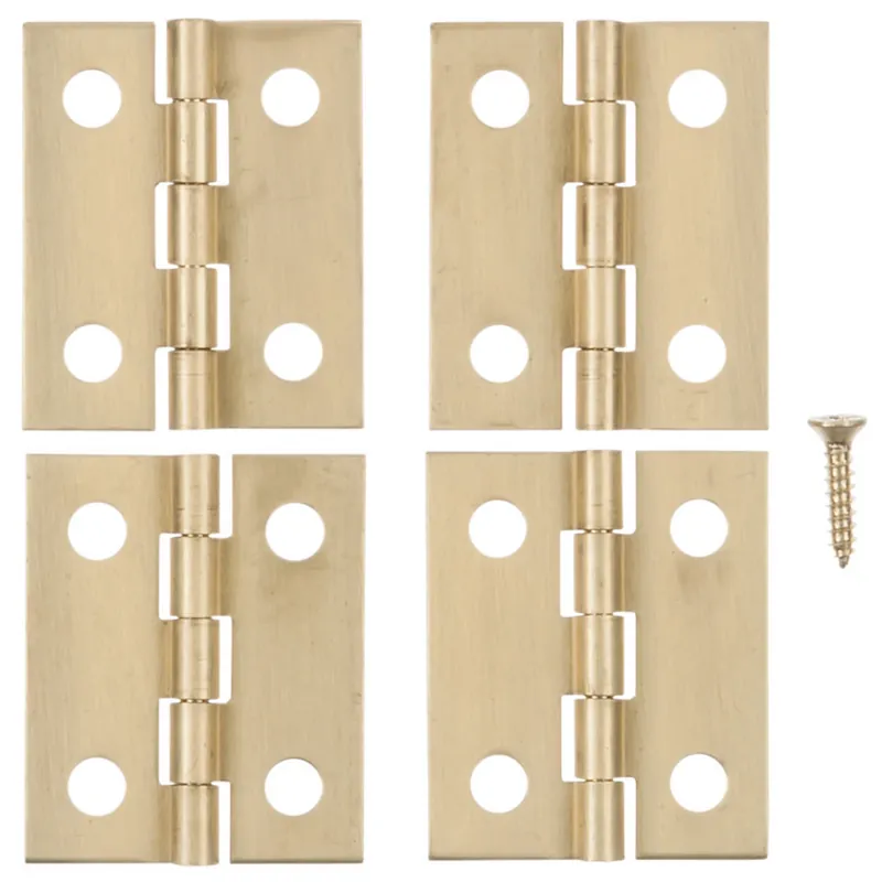 Ace 13/16 In. W X 1 In. L Polished Brass Brass Medium Hinge 4 Pk