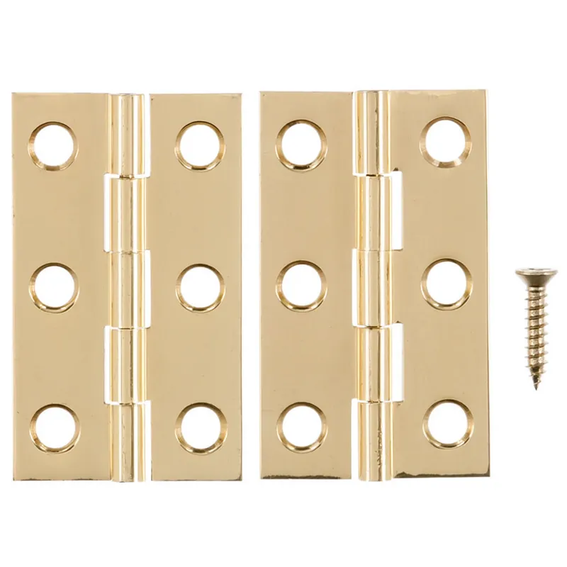 Ace 2 In. W X 1-3/16 In. L Polished Brass Brass Medium Hinge 2 Pk
