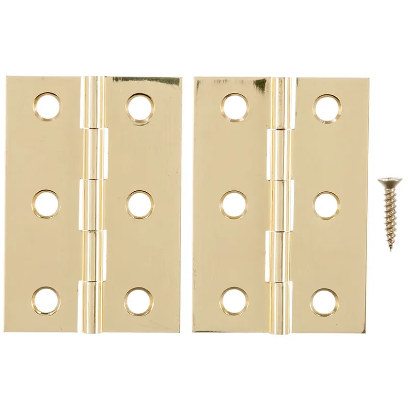 Ace 2-1/2 In. W X 1-3/4 In. L Polished Brass Brass Broad Hinge 2 Pk