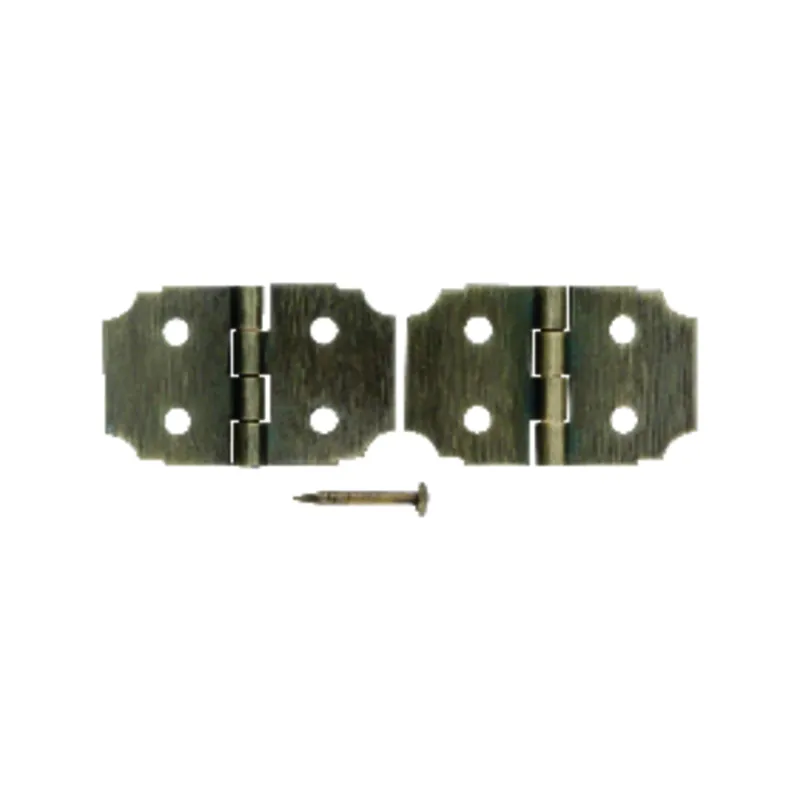 Ace 5/8 In. W X 1 In. L Antique Brass Brass Decorative Hinge 2 Pk
