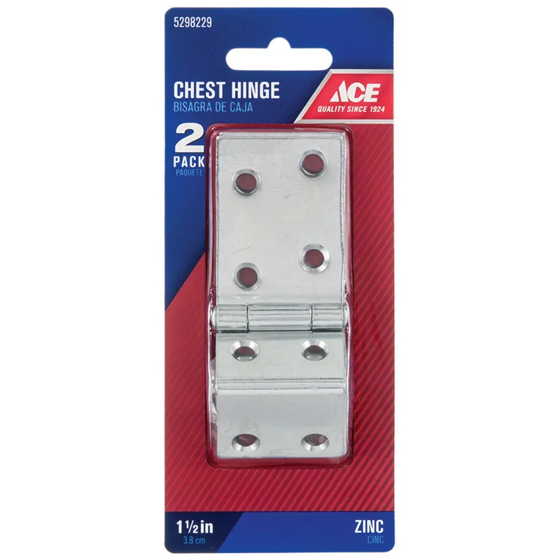 Ace 2.75 In. W X 1-1/2 In. L Chrome Steel Chest Hinge 2 Pk