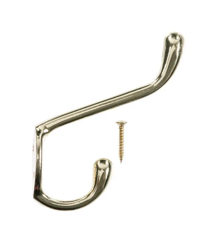 Ace 3-1/2 In. L Bright Brass Gold Brass Large Garment Hook 1 Pk