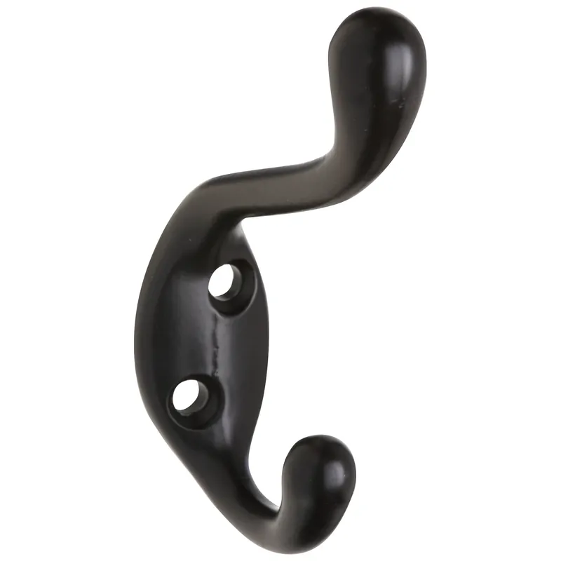 National Hardware 3.3 In. L Oil Rubbed Bronze Black Zinc Hook 75 Lb. Cap. 1 Pk