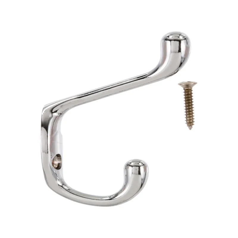 Ace 3 In. L Chrome Silver Metal Medium Heavy Duty Coat And Hat Hook 1 Pk