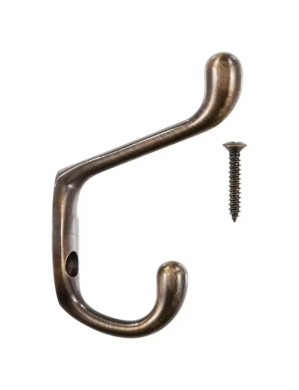 Ace 3 In. L Antique Brass Bronze Brass Medium Heavy Duty Coat And Hat Hook 1 Pk