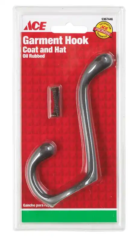 Ace 3-1/2 In. L Oil Rubbed Bronze Bronze Metal Medium Garment Hook 1 Pk