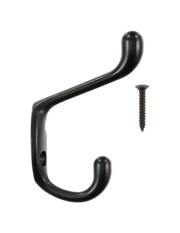 Ace 3 In. L Oil Rubbed Bronze Bronze Brass Medium Heavy Duty Coat And Hat Hook 1 Pk