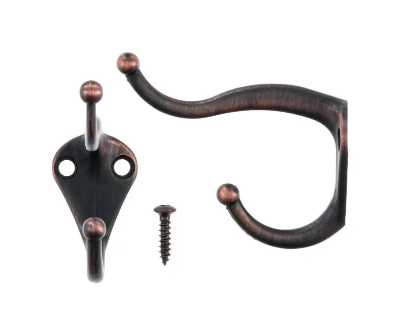 Ace 3 In. L Zinc-Plated Bronze Metal Medium Coat And Hat Hook 2 Pk