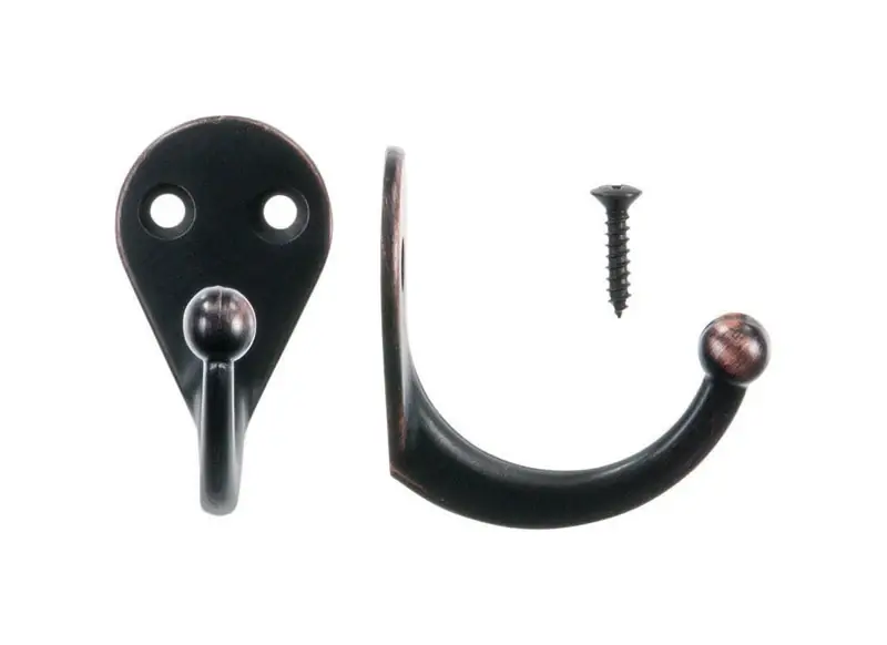 Ace 1-9/16 In. L Oil Rubbed Bronze Bronze Metal Small Garment Hook 2 Pk