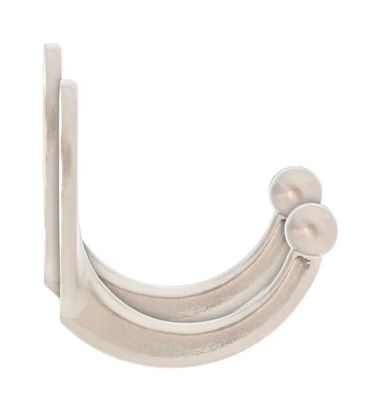 Ace 1-3/4 In. L Satin Nickel Silver Metal Small Garment Hook 2 Pk