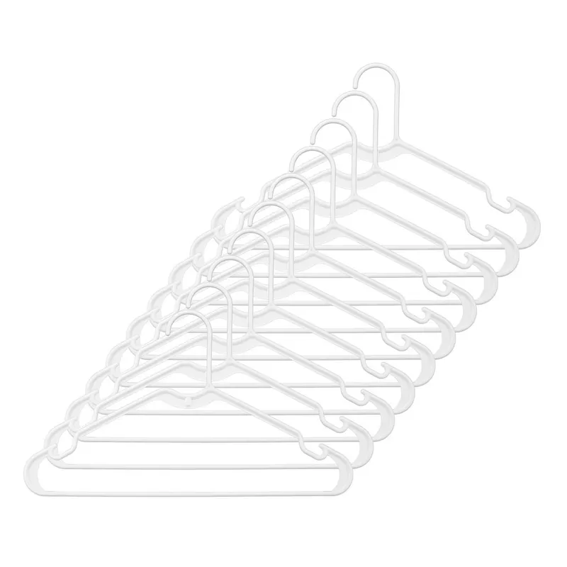 Whitmor Plastic White Hanger 10 Pk