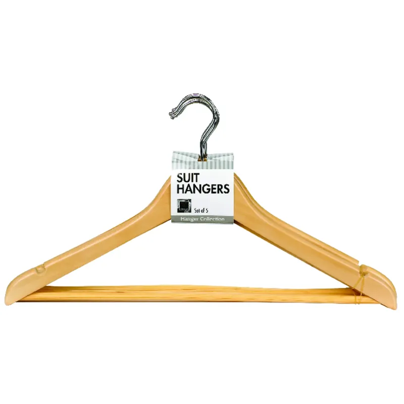 Whitmor 1 In. H X 17.4 In. W X 9.2 In. L Wood Brown Suit Hanger 5 Pk