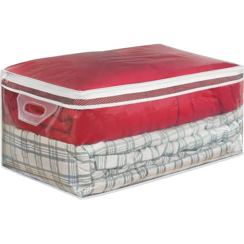 Jumbo Flexible Zip Storage Tote - 21.1 Gallon, Clear Plastic, 26" X 15.75" X 11.88"