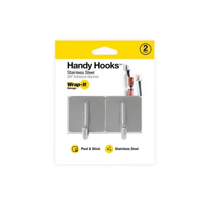 Wrap-It Handy Hook 1.75 In. L Silver Stainless Steel Hook 2 Pk