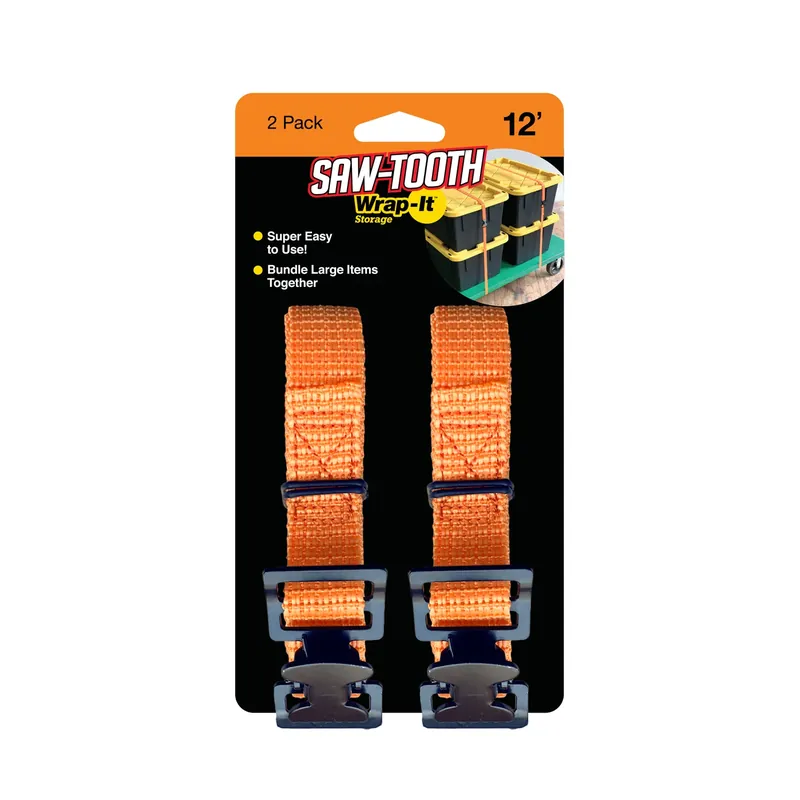 Wrap-It Saw-Tooth 1 In. W X 12 Ft. L Orange Lashing Strap 180 Lb 2 Pk