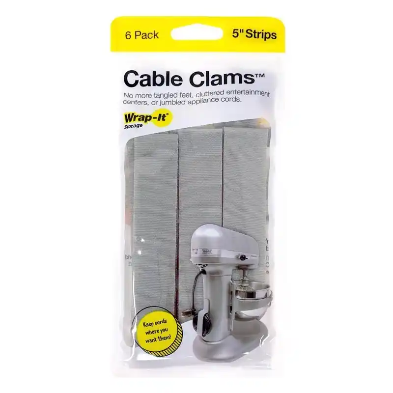 Wrap-It Cable Clams 5 In. L Gray Nylon Cord Organizer Strip