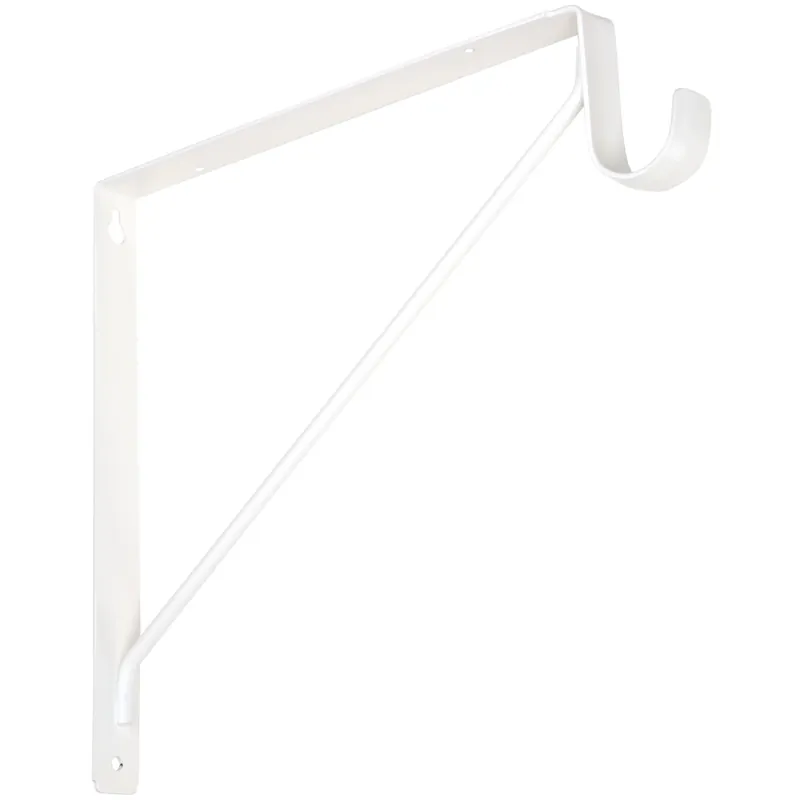 White Closet Rod Pole & Shelf Bracket