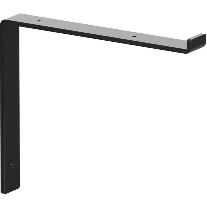 Black Steel Shelf Bracket 10 In. Length 75 Lb Capacity