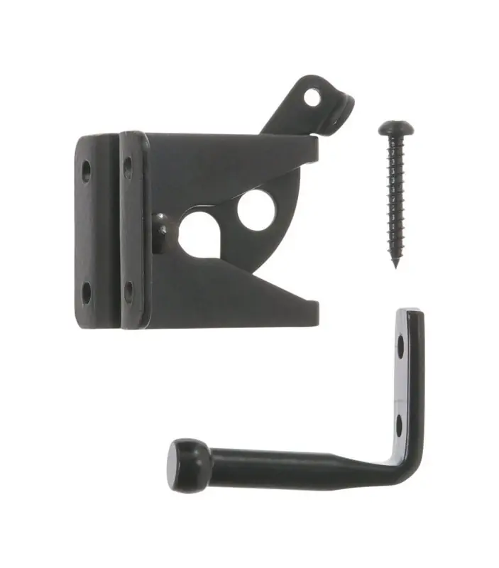 6.89 In. H X 5 In. W X 1.89 In. L Gloss Black Zinc Gate Latch