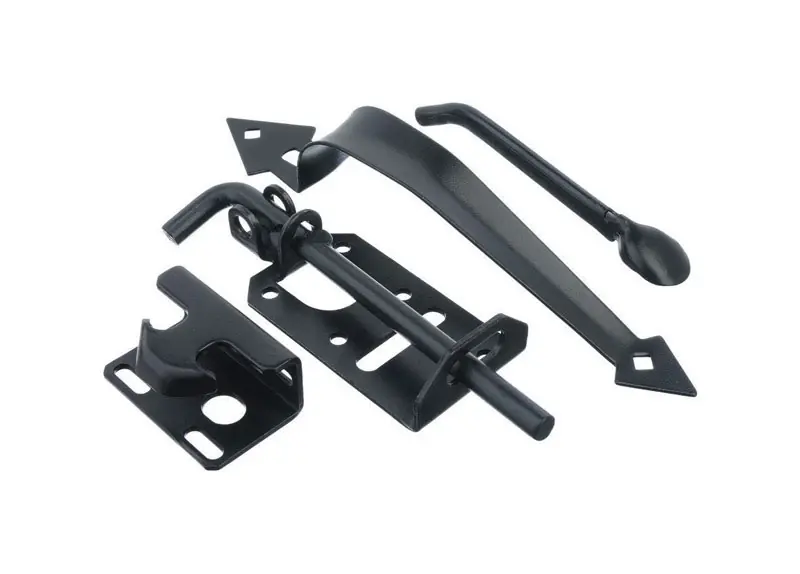 11 In. H X 3 In. W Black Steel Ornamental Gate Latch - Durable And Stylish