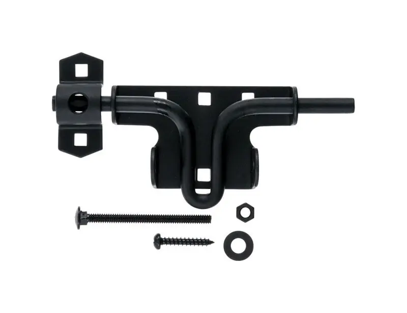 10.52 In. H X 4.75 In. W X 1.22 In. L Gloss Black Zinc Slide Bolt Gate Latch