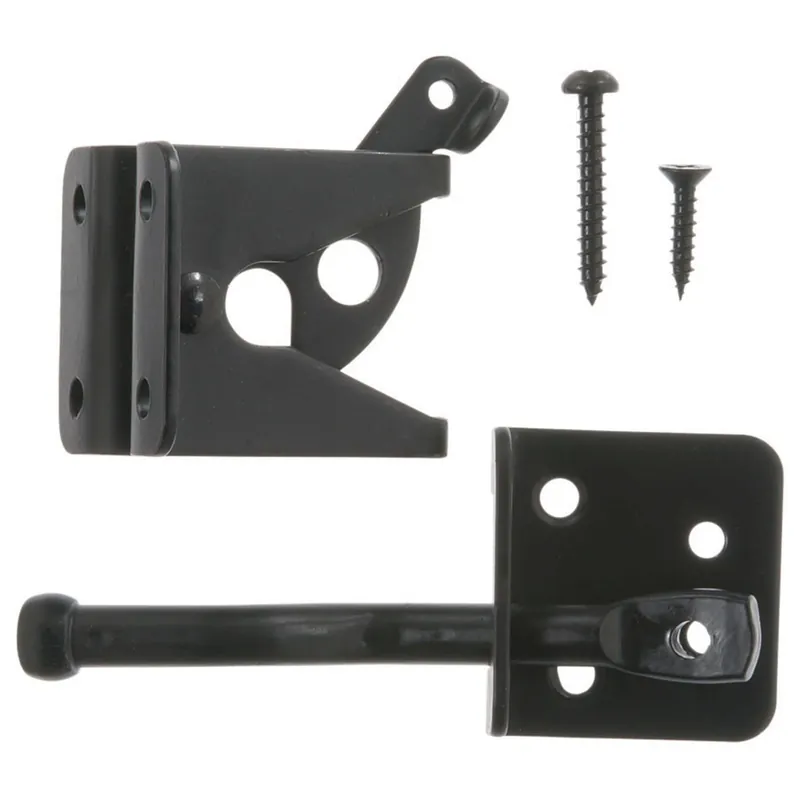 6.89 In. H X 5 In. W Black Zinc Adjustable Inswing Gate Latch Model 01-3420-134