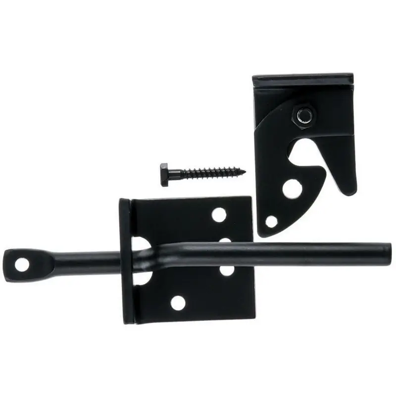 10.52 In. H X 4.75 In. W X 1.63 In. L Gloss Black Zinc Heavy Duty Adjustable Gate Latch