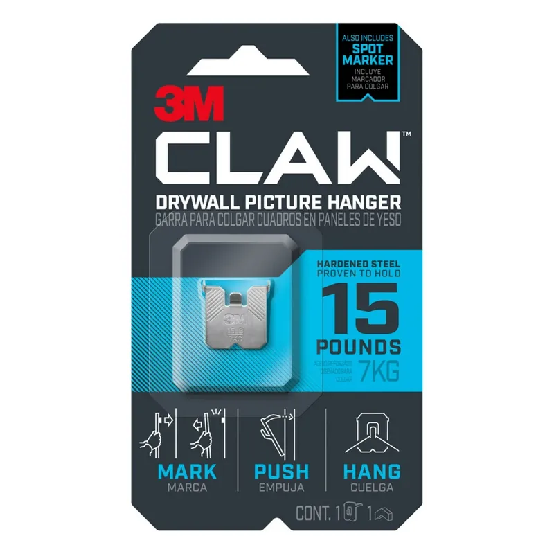 3M Claw Silver Drywall Picture Hanger 15 Lb 1 Pk