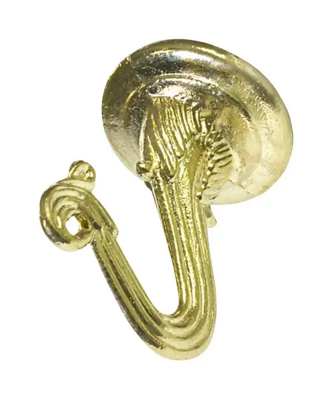 HILLMAN OOK Jumbo Bright Brass Gold Steel 1.627 In. L Swag Hook 30 Lb 1 Pk