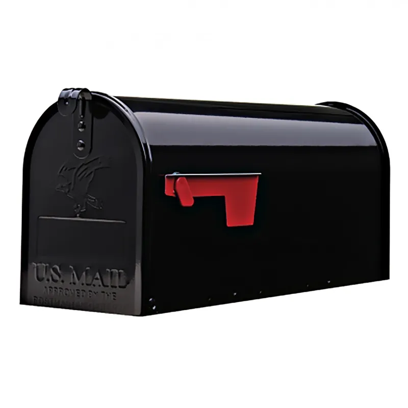 Elite Post-Mount Mailbox, Medium, Black Steel