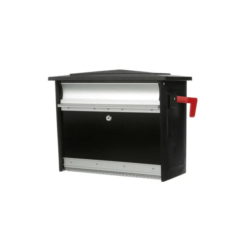 Mailsafe Lockable Security Wall Mount Mailbox - Medium Size, Black, Aluminum