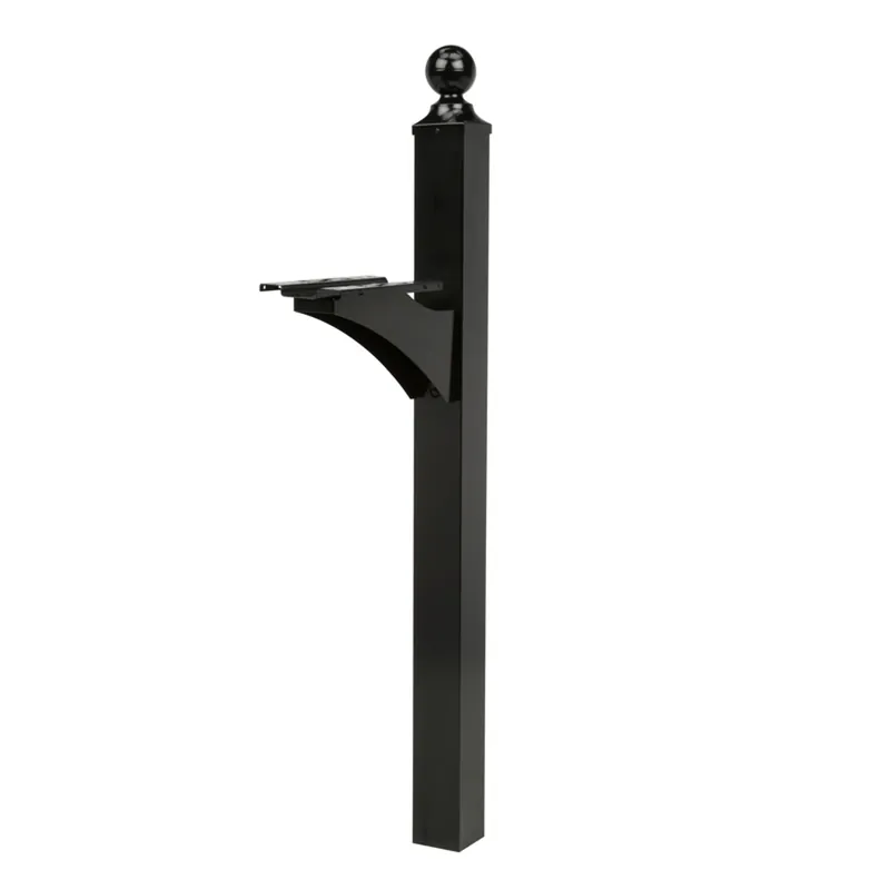 Landover 56.4 In. Black Aluminum/steel Mailbox Post With Decorative Design