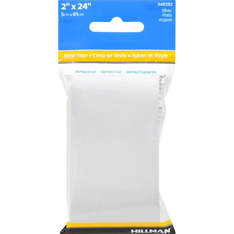 HILLMAN 2 In. W X 24 In. L Silver Reflective Safety Tape 1 Pk