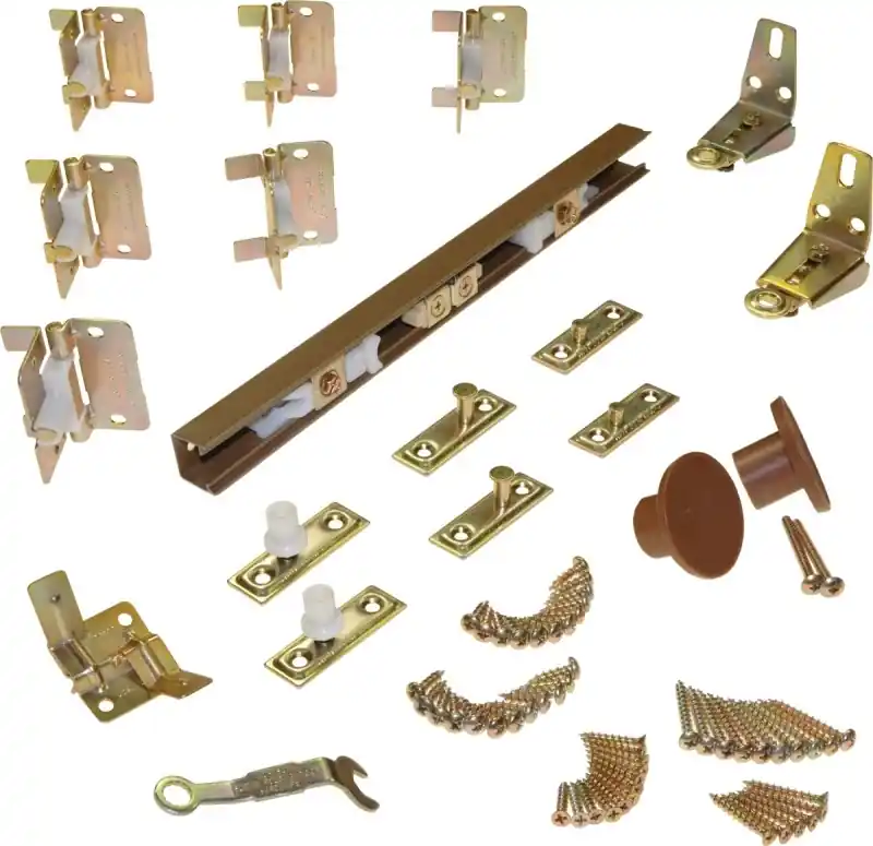 Bi-Fold Sliding Door Hardware Set, 1-1/8 To 1-3/8 In., 4 Ft.