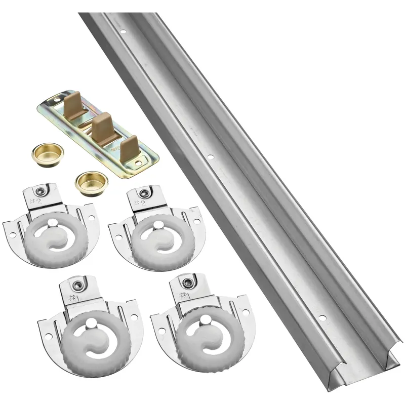 National Hardware 72 In. L Galvanized Silver Nylon/Steel By-Pass Door Hardware Set 1 Pk