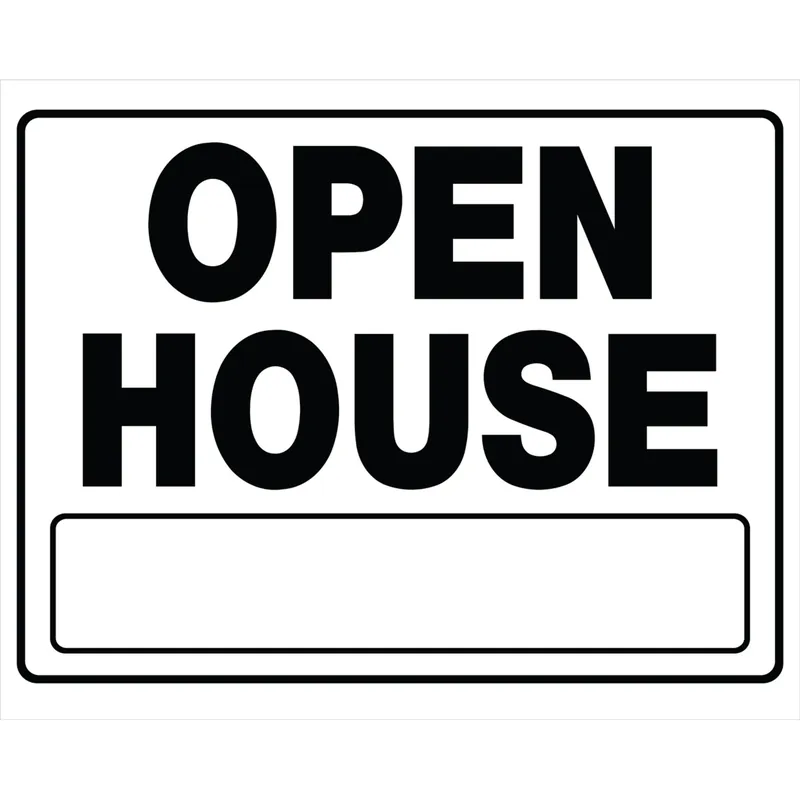 Open House Sign, Black/White, 20 X 24 In.