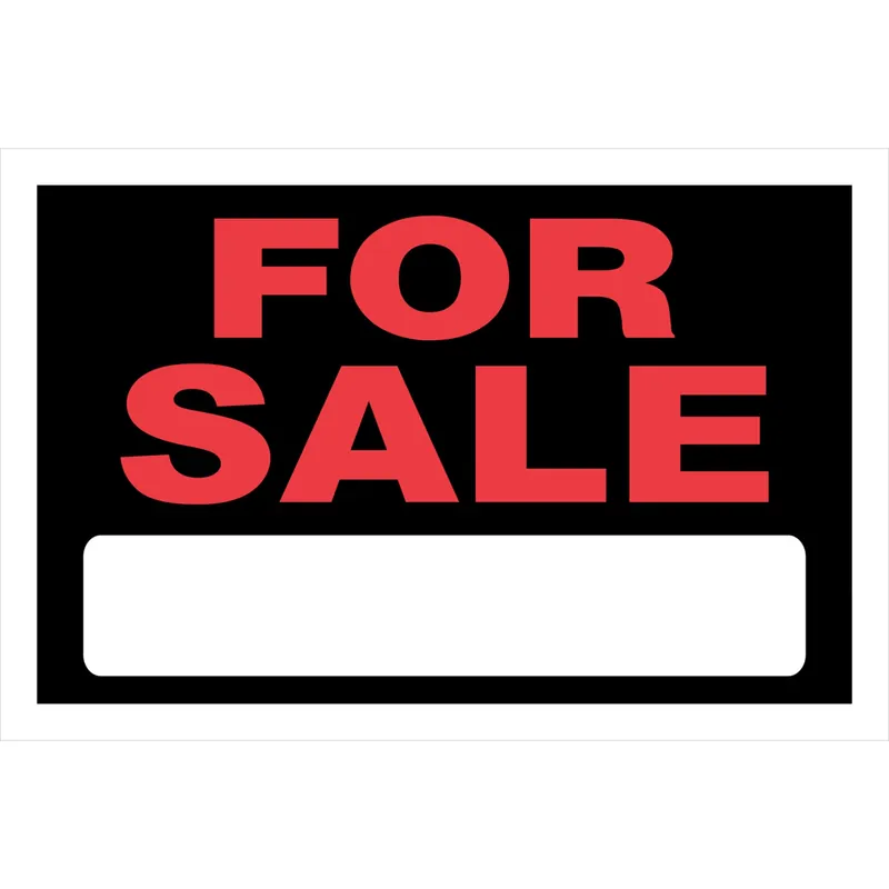 HILLMAN English Black For Sale Sign 8 In. H X 12 In. W