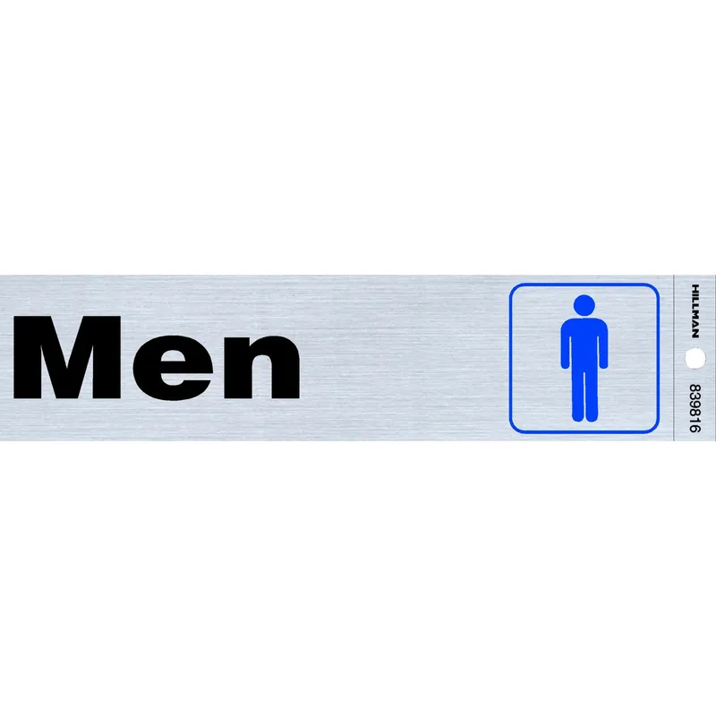 Men‘s Restroom Sign, 2 X 8-In.
