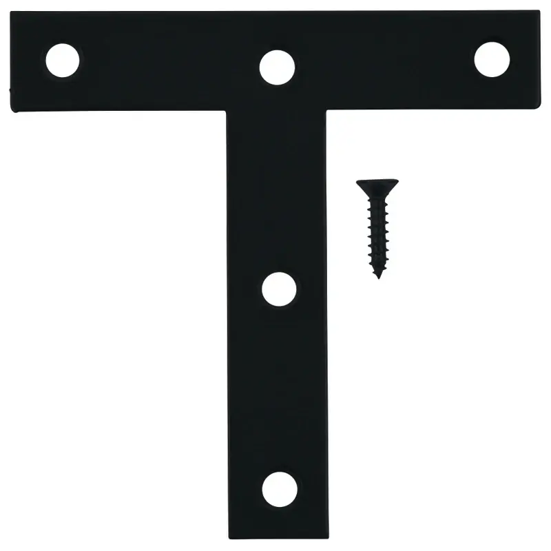 4 In. H X 4 In. W X 4 In. L Black Steel T-plate For Reinforcement