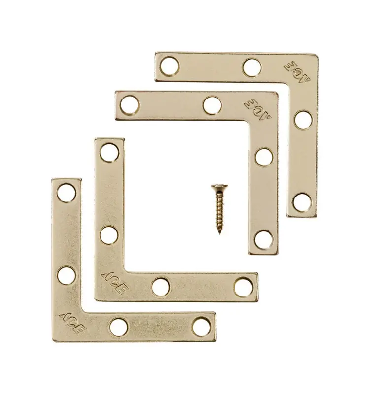 2 In. H X 2.750 In. W X 2 In. D Brass Flat Corner Brace For Reinforcement