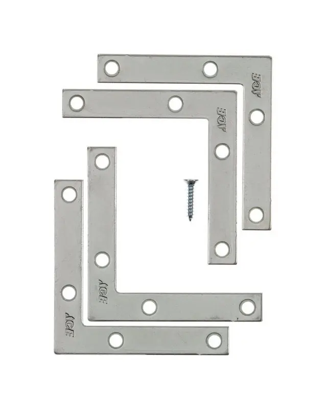 3 In. H X 3.75 In. W X 3 In. D Zinc Flat Corner Brace For Reinforcement