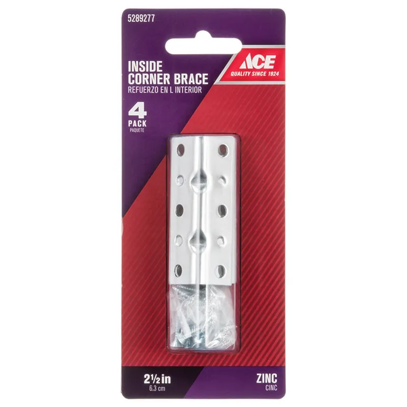 2-1/2 In. H X 2.75 In. W X 2-1/2 In. D Zinc Inside Corner Brace